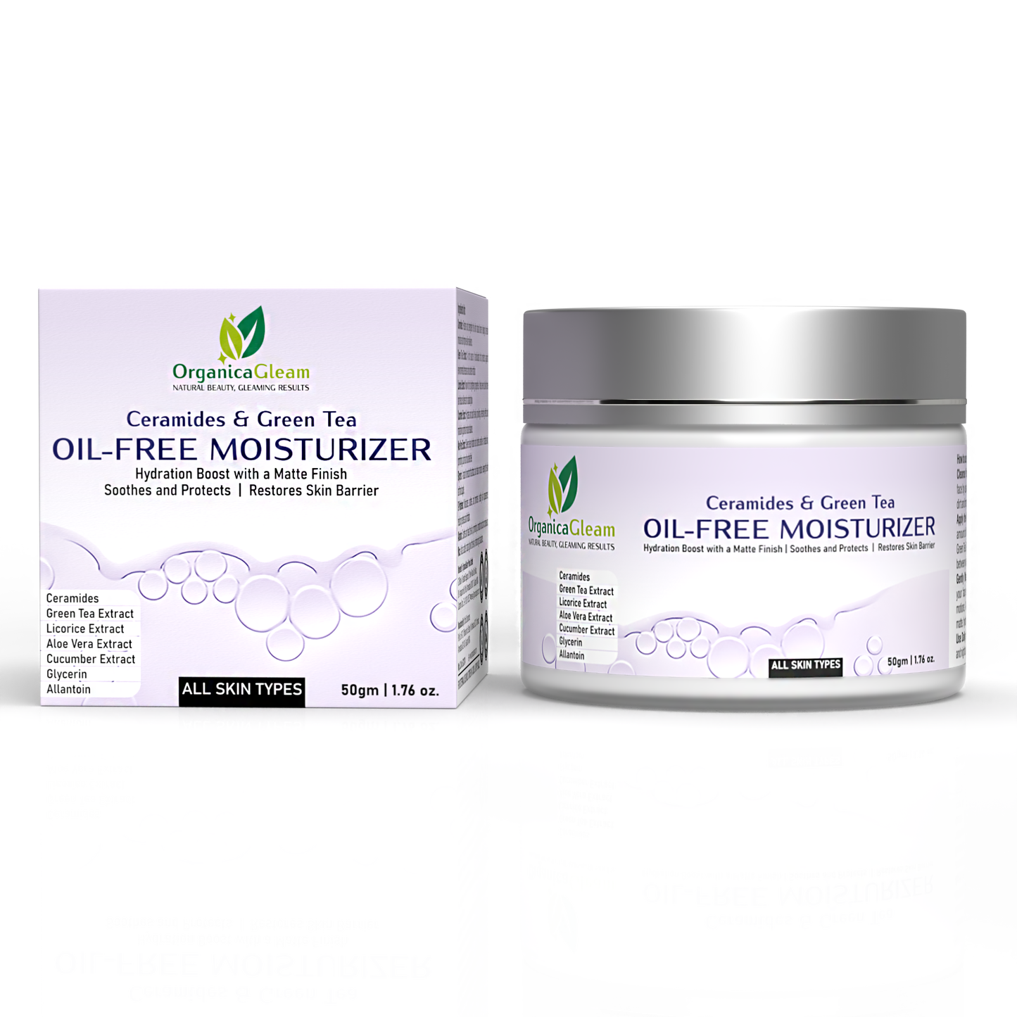 OrganicaGleam Ceramides and Green Tea Oil-Free Moisturizer - Reddit Exclusive